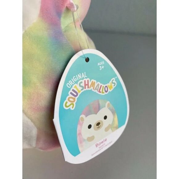 Squishmallow 8” BOWIE The RAINBOW HEDGEHOG 2021 Kellytoy Soft Plush NWT - Picture 2 of 7
